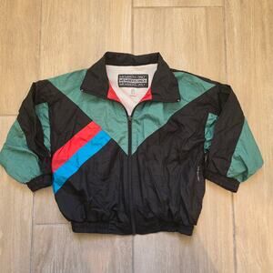 Vintage Members Only Windbreaker Jacket Boys Youth 4 Colorblock 90s Full Zip